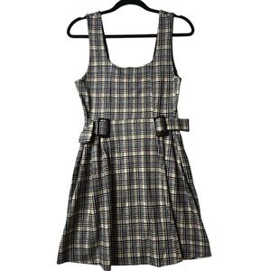 Topshop Checkered Dress with Black Trim
